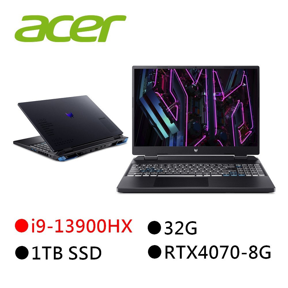 Acer 宏碁 Predator Helios PHN16-71-931B 16吋電競筆電 i9-13900HX