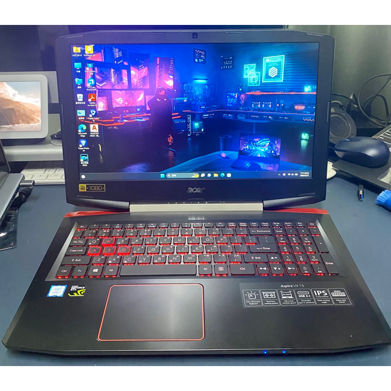 九成新 Acer電競 vx5-591g/i7-7700hq/16g/512g+1tb/gtx1050ti/全新電池