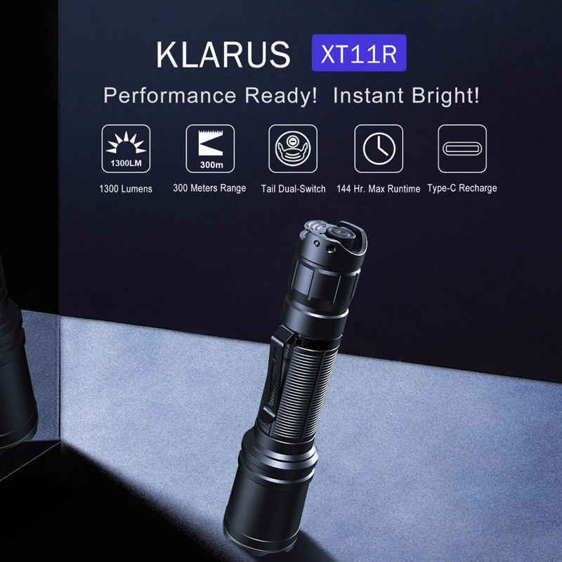 KLARUS XT11R 1300流明 攻擊頭 戰術雙開關 警用手電筒 USB充電 18650電池