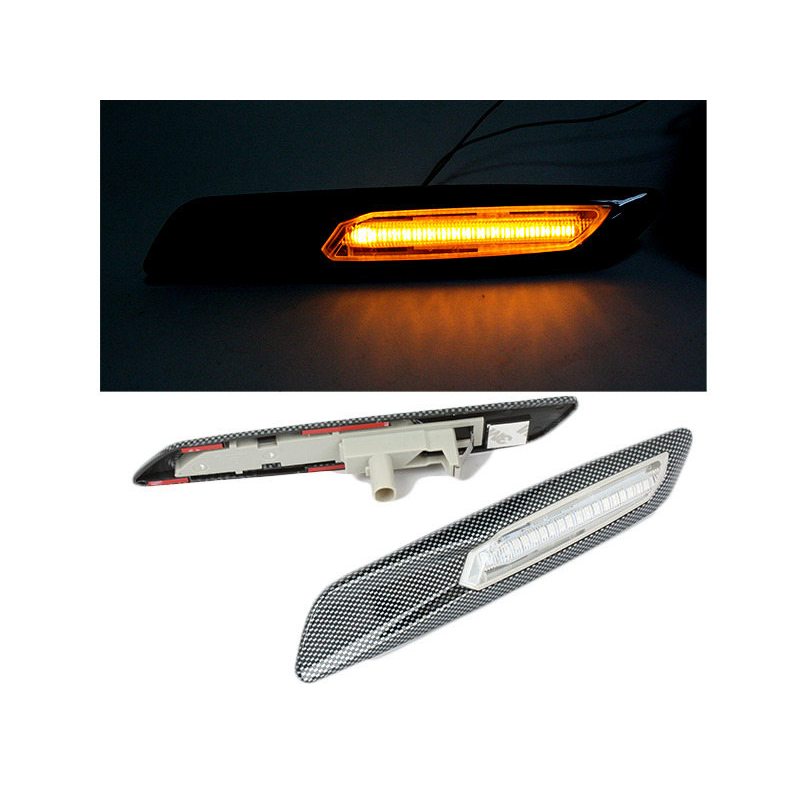 BMW E81 E87 E90 E92 E60 適用 橘光LED側方向燈 葉子板燈 透明款 LL-27158