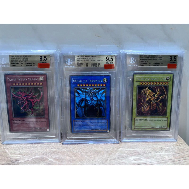 ★正版★ 遊戲王BGS 9.5 分 金標 三幻神 GBI-001 002 003 銀字半鑽 鑑定卡 Yu Gi Oh