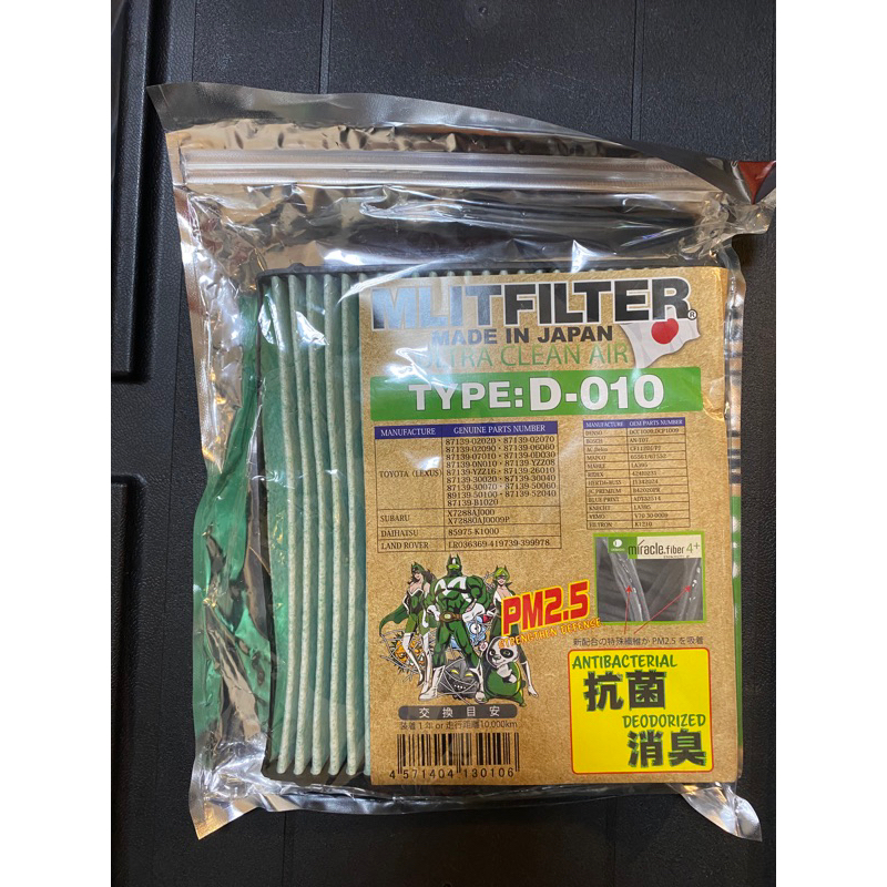 【HRCO】(現貨) Mlitfilter D-010 D010 日本綠魔俠PM2.5冷氣濾網 (NX RAV4)