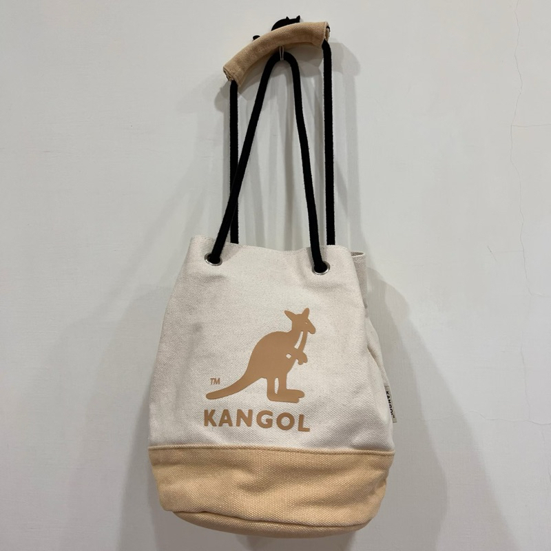 二手）KANGOL手提水桶包 奶茶色/淺卡其