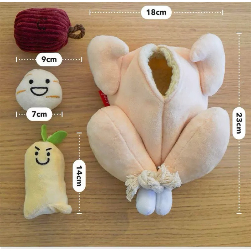 超可愛韓國人蔘雞娃娃貓狗寵物陪玩藏食玩具