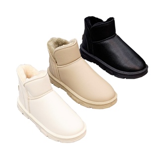 鞋鞋俱樂部 表面防水撲毛雪靴 短靴 女鞋 黑/米/卡其 023-FSC16 版型偏小