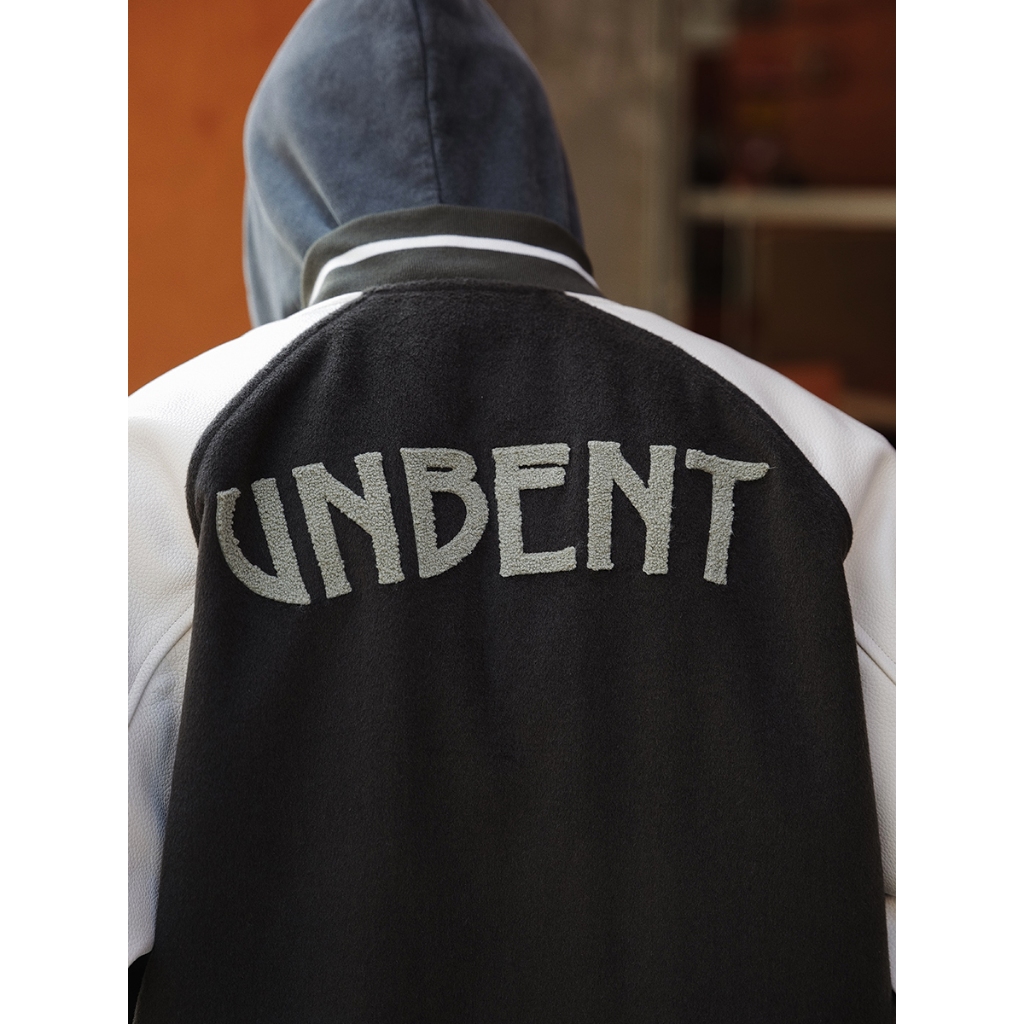 【UNBENT】棒球外套 23AW 休閒 重磅 老虎刺繡 3M棉羊毛 牛皮袖 夾克外套 男生
