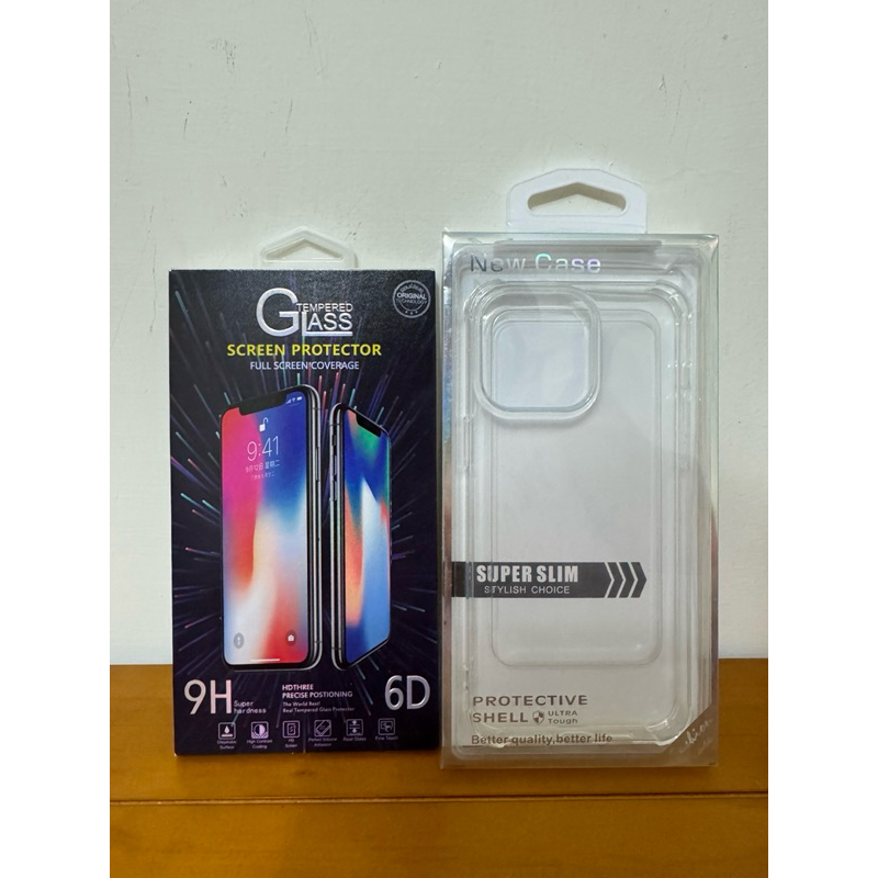 全新✨保護貼+透明殼YOMIX 優迷 iPhone 15 Pro Max 9H全滿版高清鋼化保護貼(6.7吋)滿版保護貼