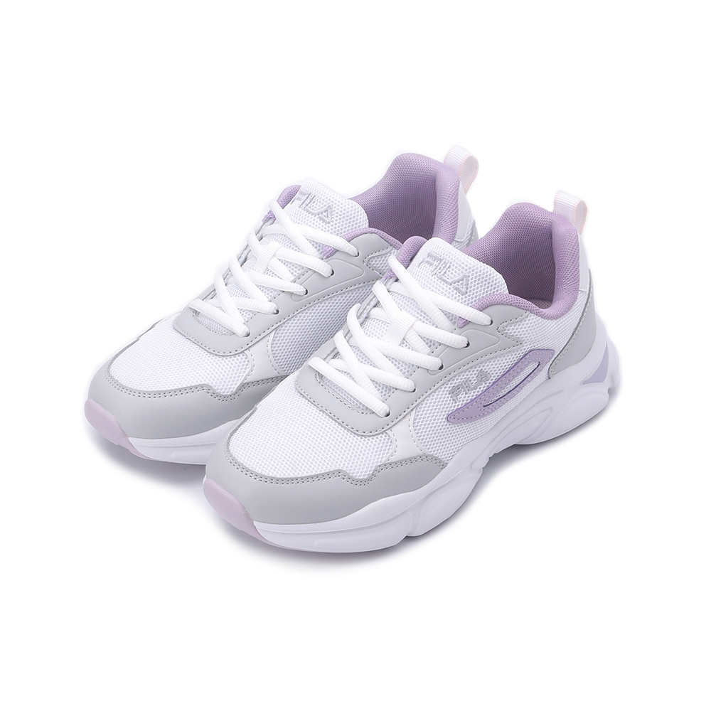FILA 限定版復古休閒鞋 白灰紫 5-J909X-119 女鞋