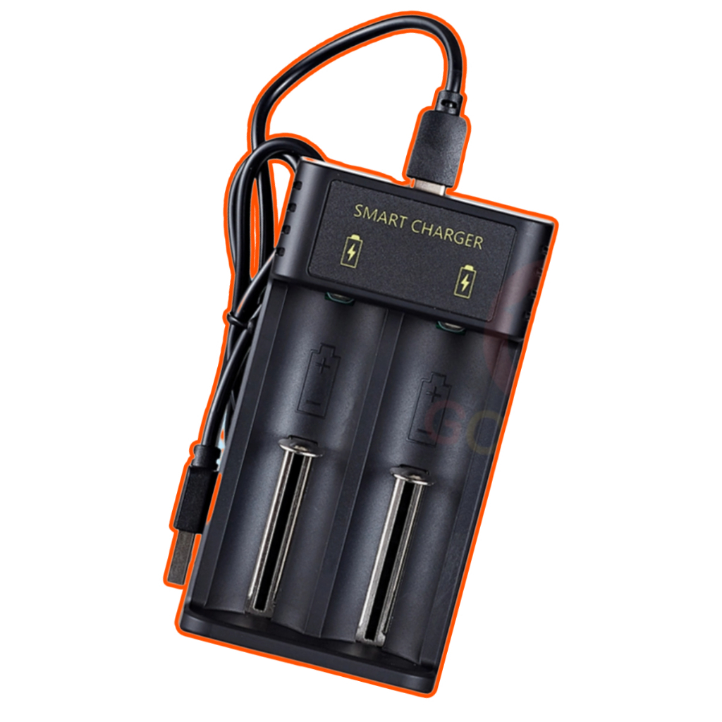 【GOMINI】智能雙槽 USB充電器 鋰電池 充電電池 充電器 適用 18650 14500 16340 附發票