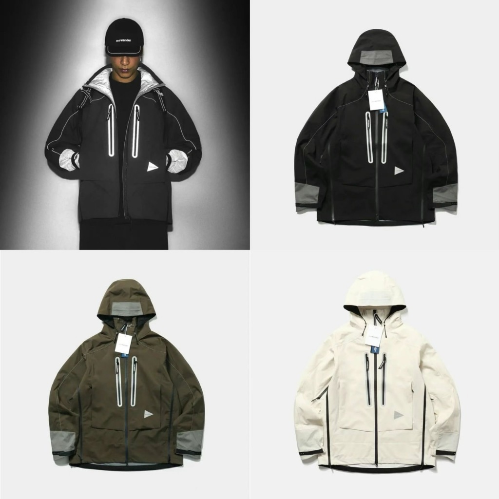 全新日本免運 And Wander Pertex Shield Rain Jacket戶外機能反光防風防水衝鋒衣外套夾克