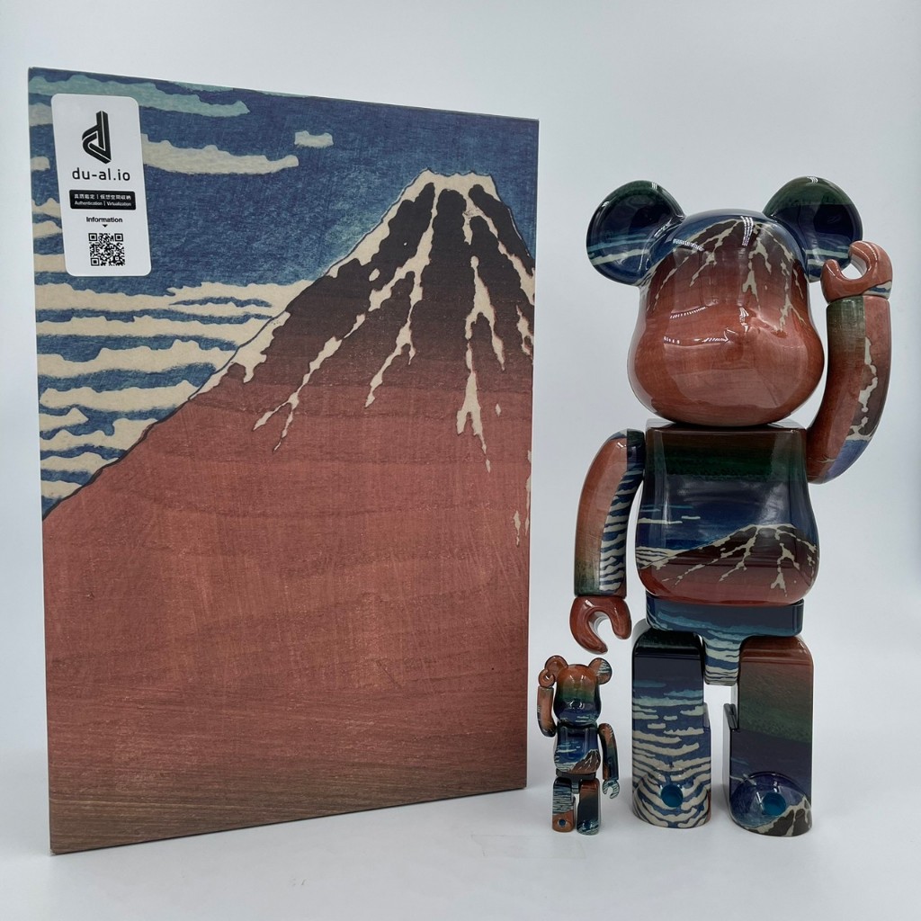 Be@rbrick BEARBRICK 葛飾北齋 富嶽三十六景-凱風快晴 富士山 浮世繪 400% 100%