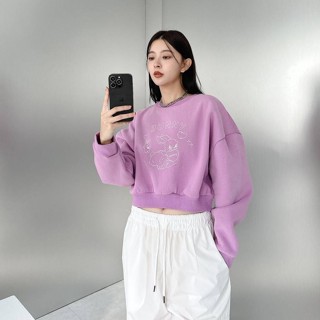 隔日到貨🔥短版大學Ｔ 🔥女團風 bunny 韓版 短版長袖上衣 大學T 短版上衣 女裝 衣服 寬鬆上衣 長袖 冬裝
