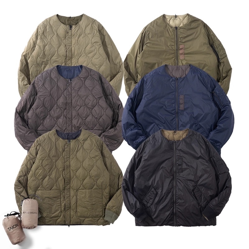 TAIOM X BEAMS 雙面穿 可收納 羽絨外套 保暖 內裡夾克