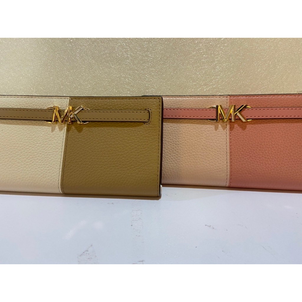 MICHAEL KORS MK 咖啡色/粉色 長夾 實體店面100%保證正品