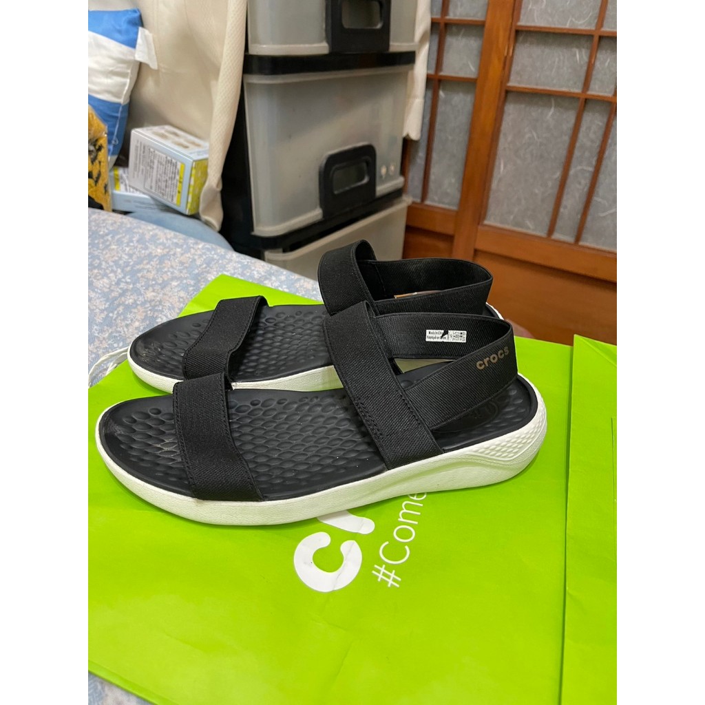 「 二手鞋 」 CROCS 女版涼鞋 W8（黑）129