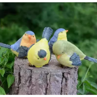 創意戶外花園庭院裝飾品園藝擺設模擬動物擺飾樹脂動物工藝品小鳥