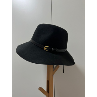 韓國製 金釦 皮革 蝴蝶結 緞帶 造型 圓帽 紳士帽 草帽 帽