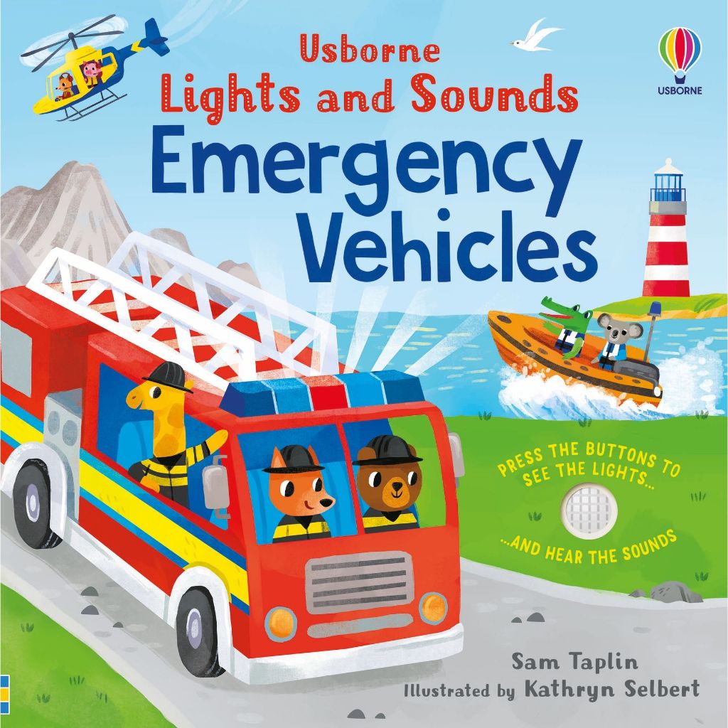 【Usborne】 燈泡 音效書 Lights and Sounds Emergency Vehicles