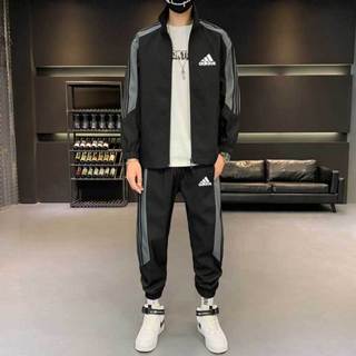 新款秋冬運動套裝 休閒套裝 男生套裝 長褲+外套 立領套裝 愛迪達開衫套裝 兩件套 防風套裝