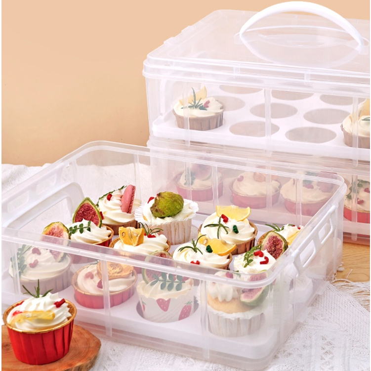 ▪雙層▪升級款cupcake馬芬Muffins紙杯小鬆餅外出提盒/杯子蛋糕保鮮收納盒