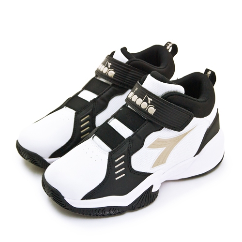 【DIADORA】迪亞多那 22.5cm-25cm超寬楦避震籃球鞋 飛行魔獸系列 白黑棕 11100 大童