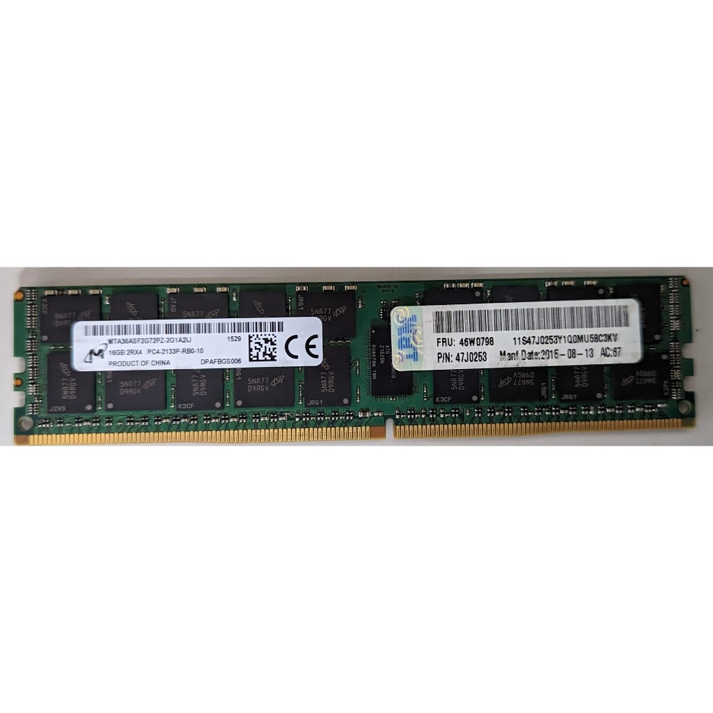 [台灣現貨][二手][保固30天]X99 伺服器主機板 專用 記憶體 美光 16GB ECC DDR4 2133