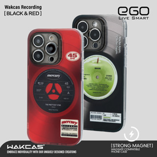 【Wakcas】iPhone 15｜復古黑膠唱盤磁吸手機殼 14 13 12 Pro Max 旋轉支架 黑膠 復古風
