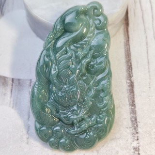 🐉龍行天下🐉天然瓜地馬拉 A貨翡翠 冰藍水 精雕 龍牌 現貨特【92jade 就愛翡翠】翡翠龍牌 玉龍牌