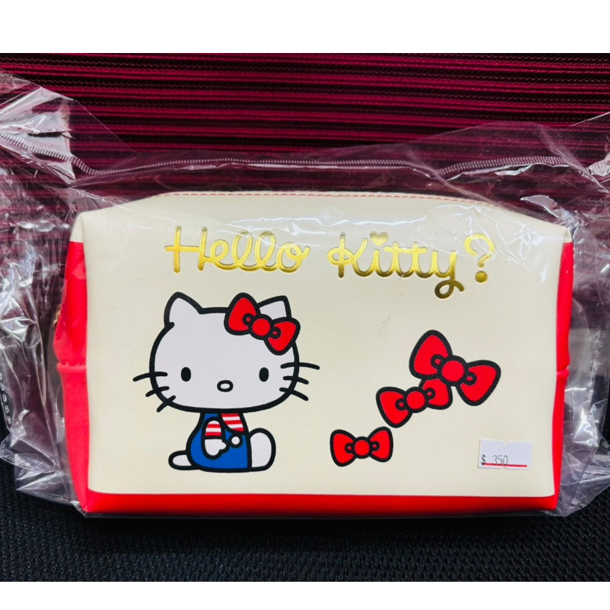 【卡通聯名周邊】 Hello Kitty 凱蒂貓 後背包組 化妝包 收納包 包包 禮物 卡通包 白紅色 交換禮物 伴手禮