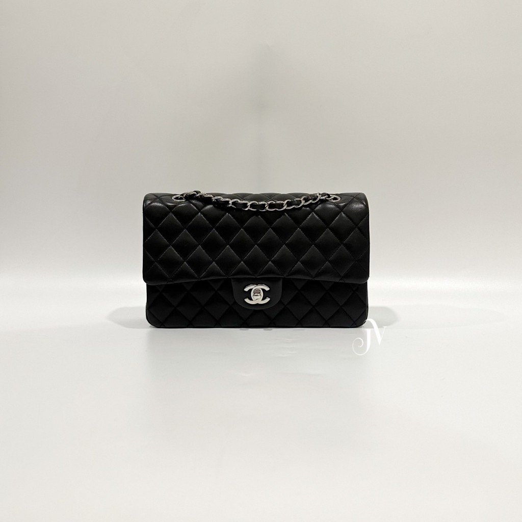 Chanel黑銀羊皮COCO25cm/A01112(JA0620)