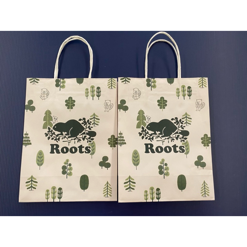 全新Roots手提紙袋（2入）