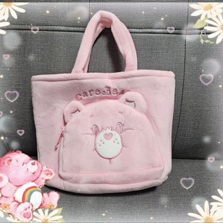 可愛彩虹熊carebears刺繡絨毛小手袋大化妝包出清特價