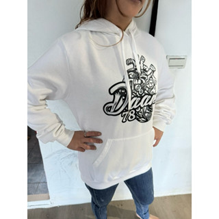 白色印花長版袖衫上衣臺灣出貨連帽衛衣女 美式復古oversize 潮流hiphop連帽女生衣服 帽t 大學t 長袖上衣女