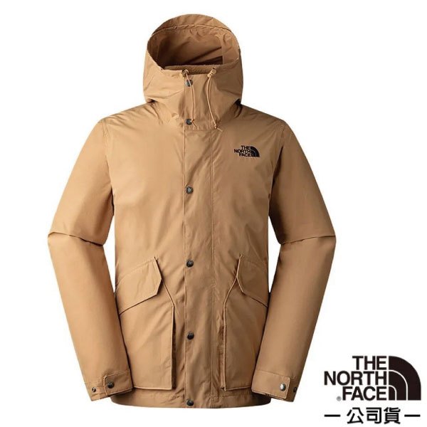 【The North Face】男 款防水透氣保暖抓絨連帽三合一外套 夾克/適登山健行_卡其色_7QSZ