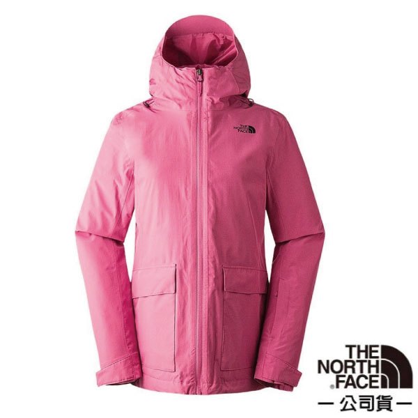 【The North Face】女 款防水透氣保暖連帽三合一外套/夾克 風雨衣 衝鋒衣_粉色_5AY1