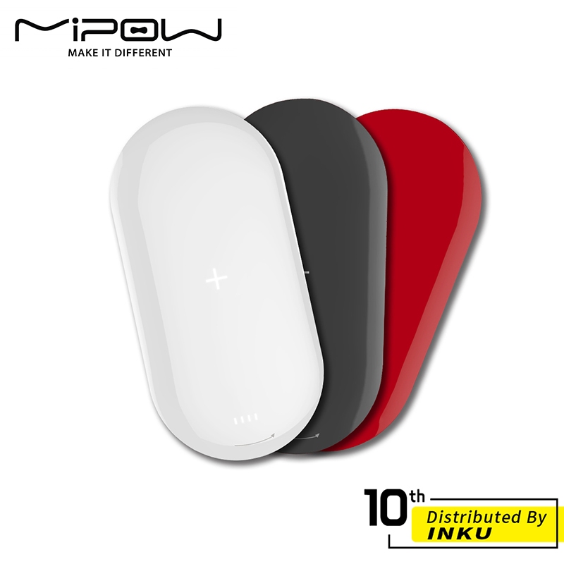 MiPOW Power Cube X2 MFi認證 無線充電 帶線行動電源 三色可選 黑色 白色 紅色 5000mAh