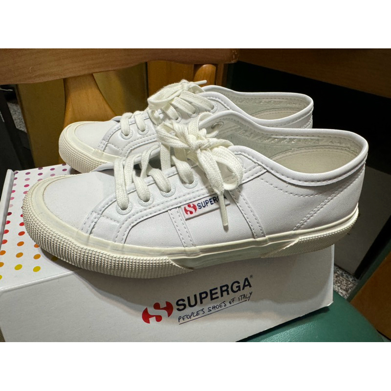 Superga 小白鞋 皮款 9成新