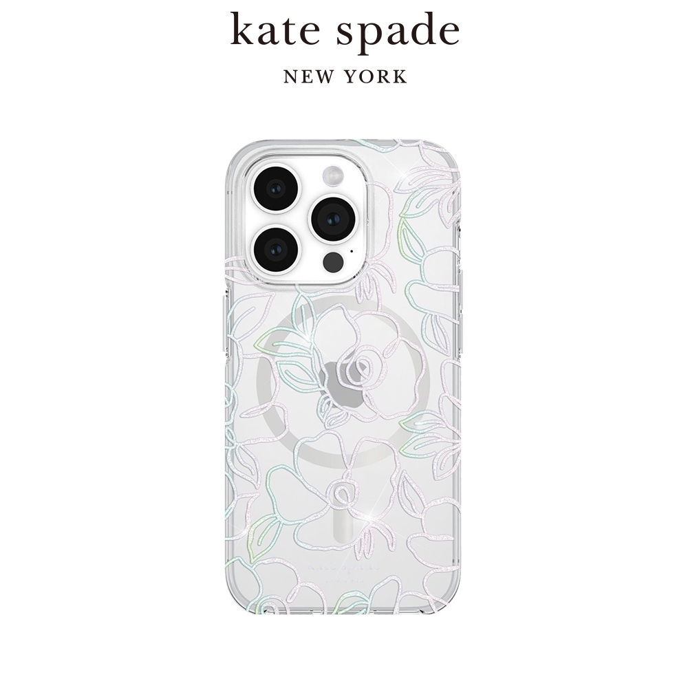 【kate spade】iPhone 15系列 MagSafe 精品手機殼 銀絲炫彩