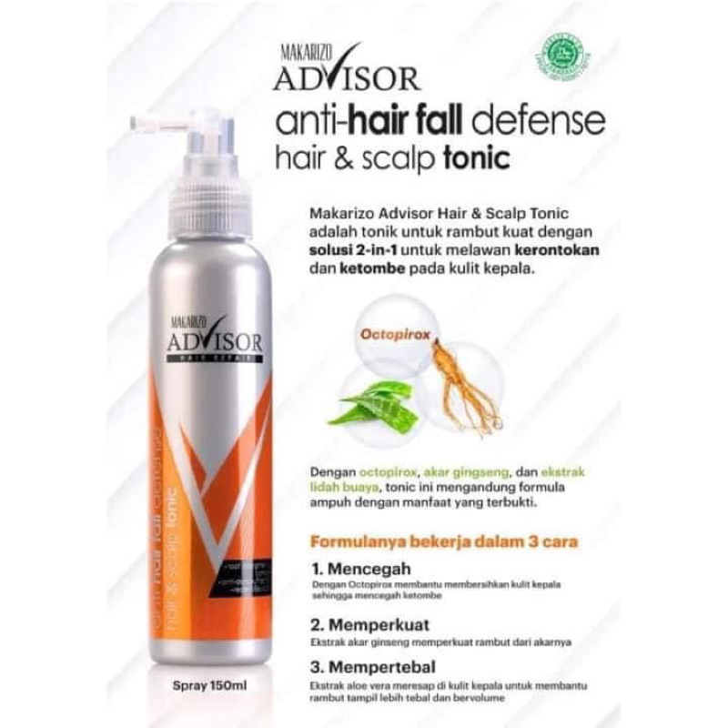 Makarizo Advisor Hair &amp; Scalp Tonic untk Rambut Rontok 180ml