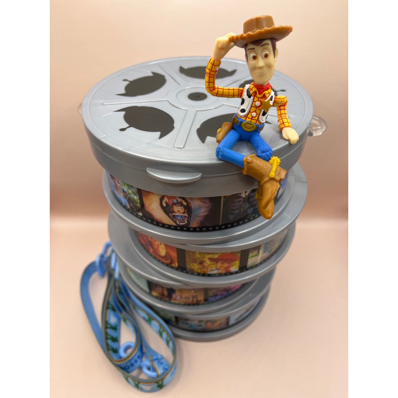 🌟現貨🌟日本 迪士尼 樂園 限定 玩具總動員 胡迪 膠卷造型 會發光 爆米花桶