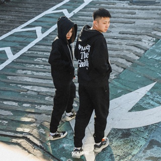 #KEEP THE FAITH HOODIE PANTS 黑色 連帽外套 棉長褲 運動套裝【KS189】【KS190】