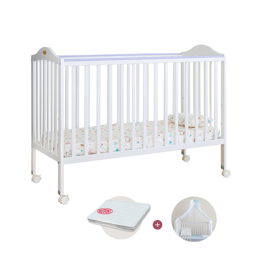 【i-Smart】卡莉絲嬰兒床＋杜邦防蹣透氣墊+蚊帳(超值三件組)商城旗艦館