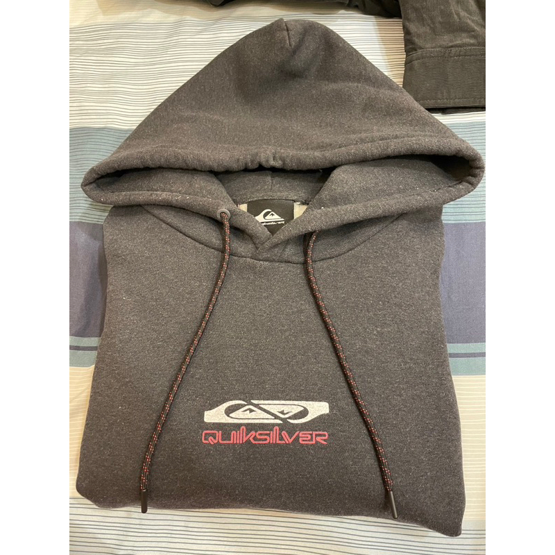 Quiksilver outdoor hoodie 帽T 內鋪棉 近全新深灰M號