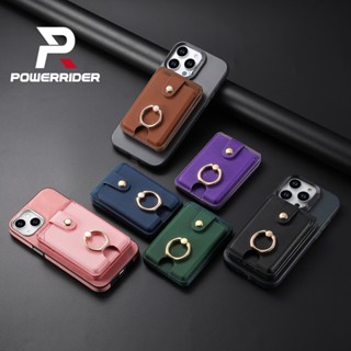 PowerRider B1 MagSafe 磁吸指環支架卡包 PU皮革 信用卡收納卡包 iPhone 磁吸