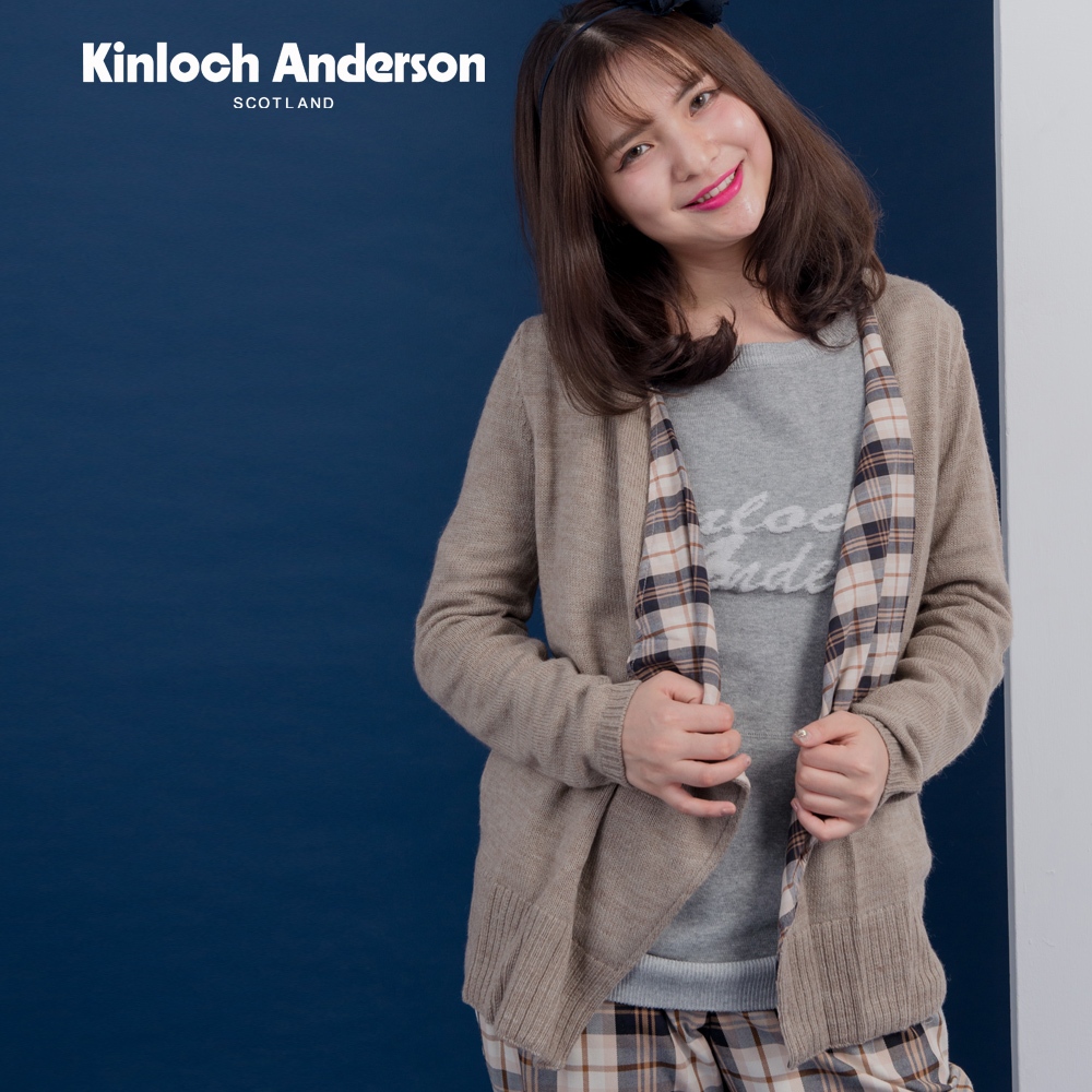 【金安德森女裝】時尚開襟設計長袖針織外套KA0375914(燕麥拿鐵色)