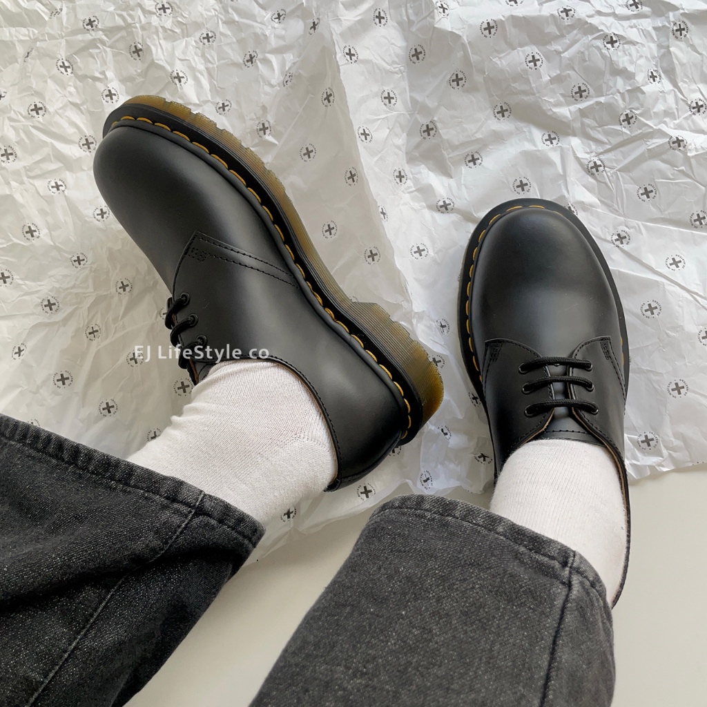 -EJ- 現貨 Dr.martens 1461 馬丁 馬汀 三孔 3孔 霧面 硬皮 黑 低筒