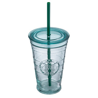 現貨 全新未使用 星巴克 STARBUCKS 咖啡玻璃Togo冷水杯 透明女神 吸管杯 冷飲 浮雕