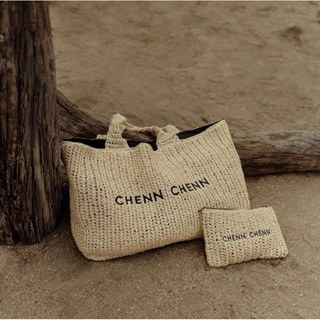 chenn chenn 五週年限量版草編包/品牌草編購物袋/品牌草編化妝包