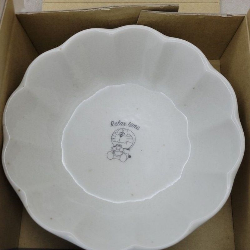 日本正版 哆啦A夢 小叮噹 50周年 瓷器 盤子 輪花型 皿 S 現貨