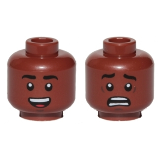 【小荳樂高】LEGO 紅棕色 雙面人頭/人偶頭 Head 3626cpb1909